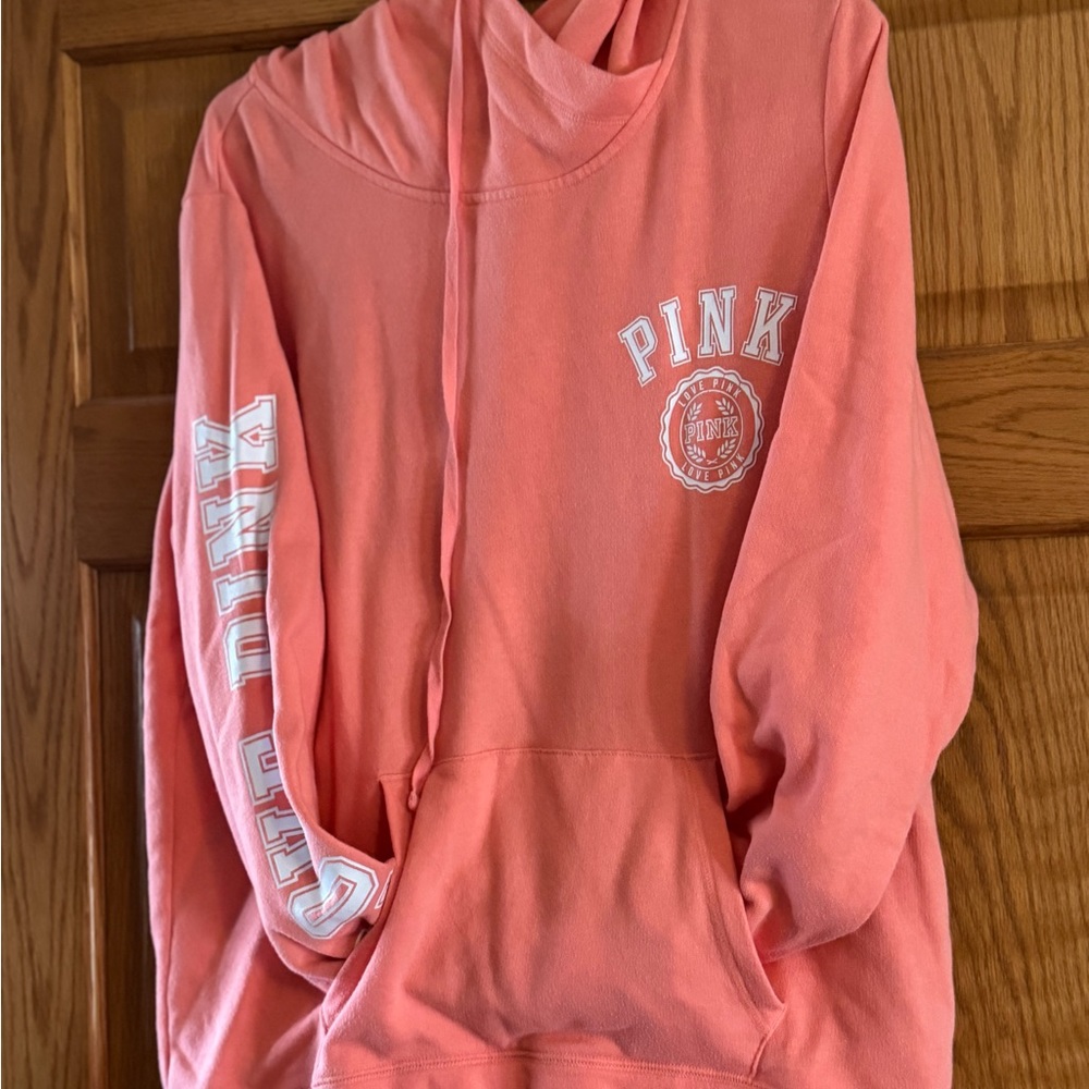 Victoria Secret (Pink) Coralish size large sweatshirt.